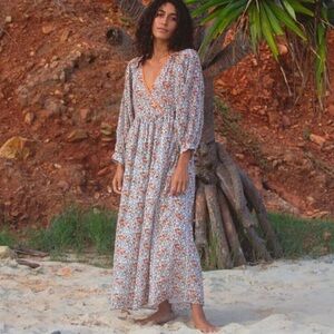 Daughters Of India Binita Apricot Maxi Dress Size XS